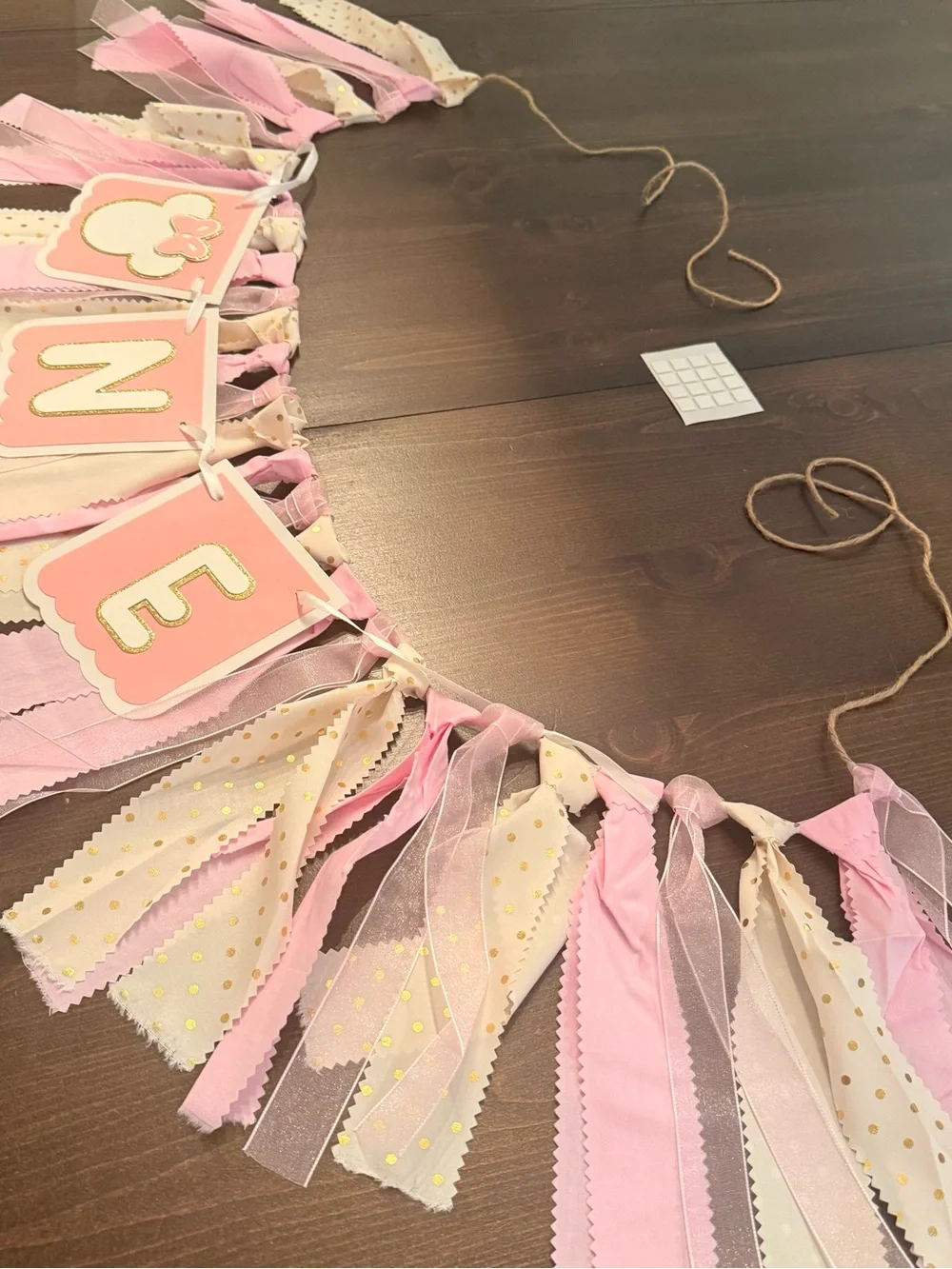 Pink Minnie Baby 1st First Birthday Party Banner Garland Disney Decoration